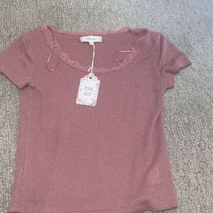 M cute causal lace pink (desert mauve) shirt